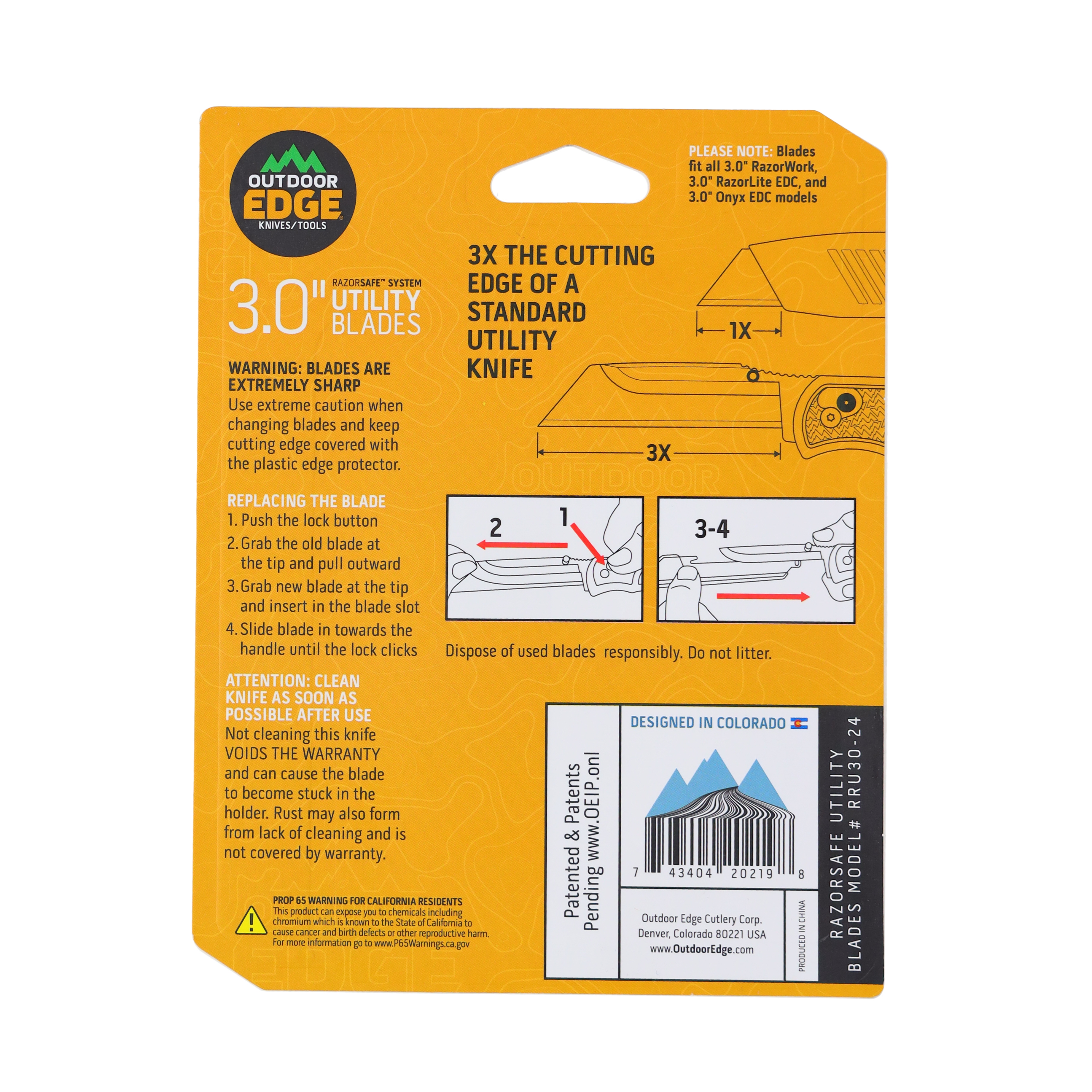 Outdoor Edge 3.0" Utility Bld 24-Pack OERR3024 View 3