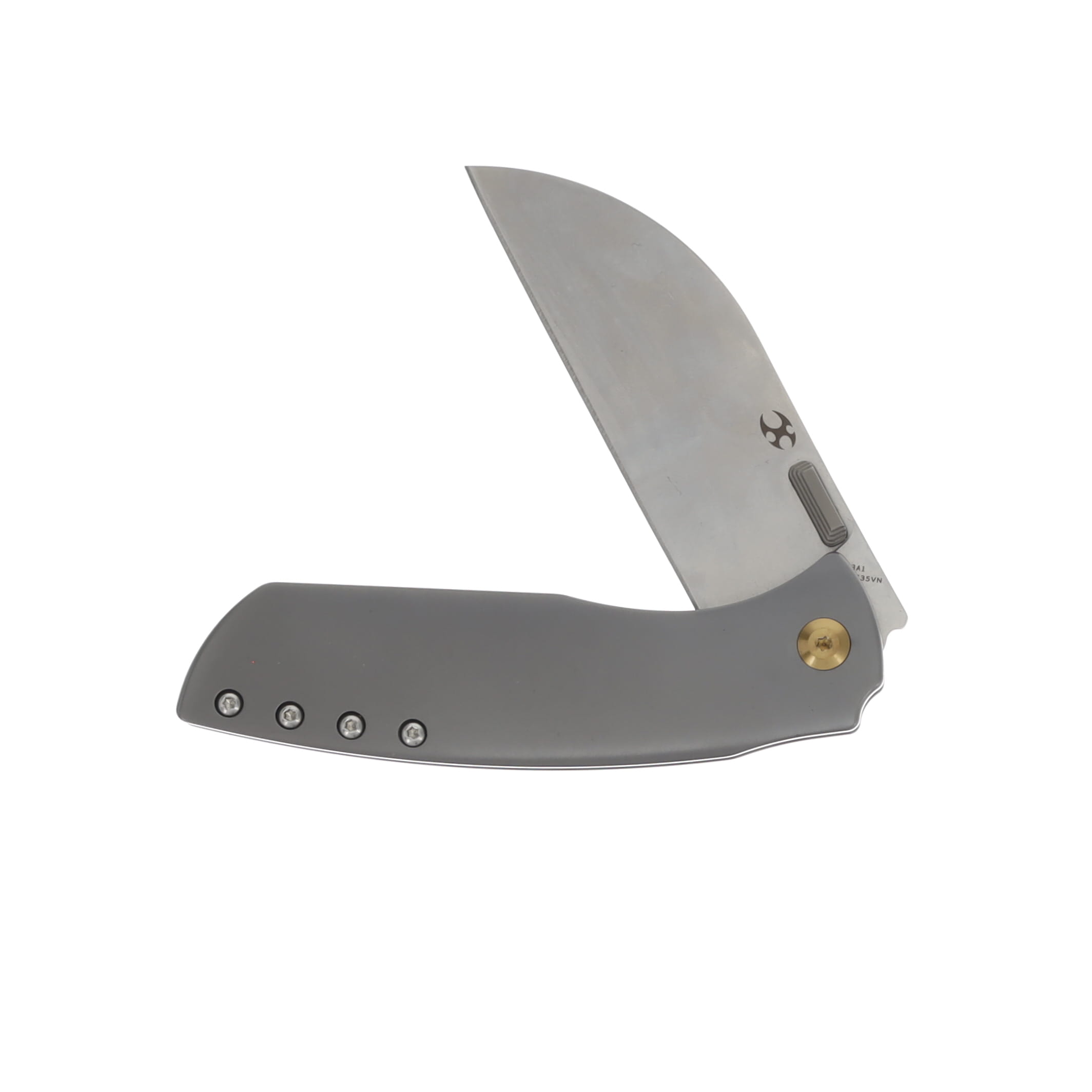Kansept Knives Convict Folding Knife Titanium 3.3in Sheepsfoot Blade K1023A1 View 3