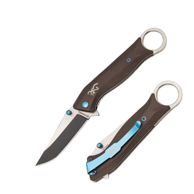 Browning Knives 0377 Folding Knife Black and Blue Tanto BN0377 View 1