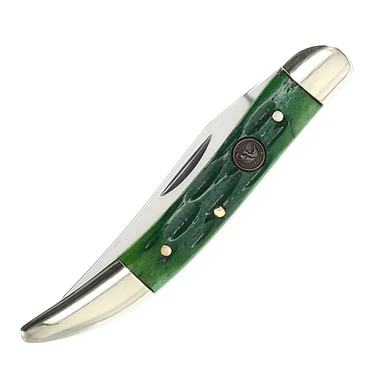 Hen & Rooster Toothpick Folding Knife Green Pickbone View 2