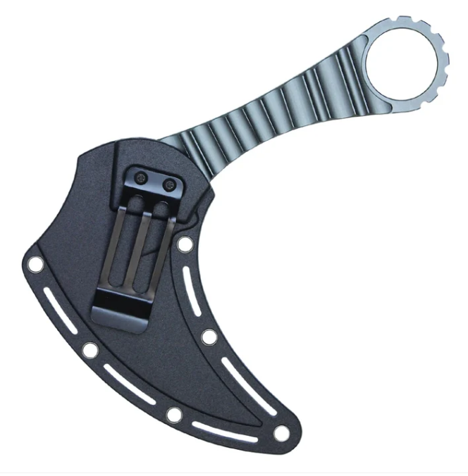 Neptune Trading Wartech 9in Fixed Blade Hunting Knife Grey Aluminum Handle 3.5in Chrome 3CR13 Hawkbill NTHWT262GY View 2