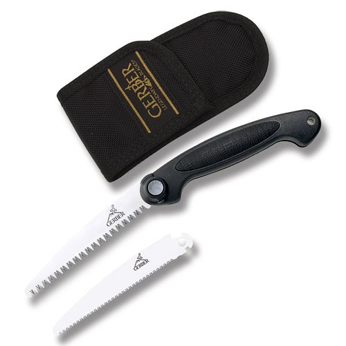 Gerber Exchange-A-Blade Saw Folding Knife Black GFN-Rubber Serrated 6.5 In G46036 View 1