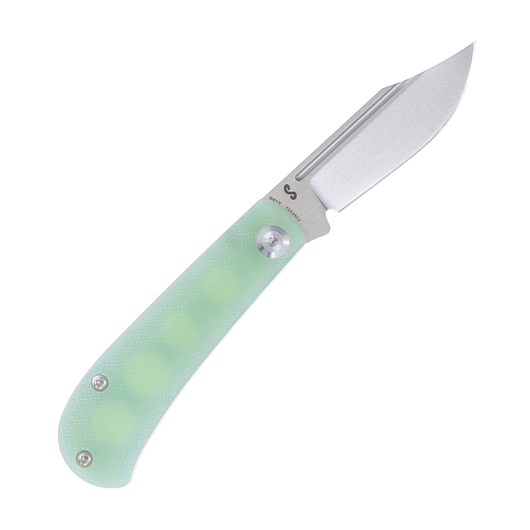 Kansept Knives Bevy Folding Knife Jade G10 2.45in Clip Point Blade T2026S3 View 2