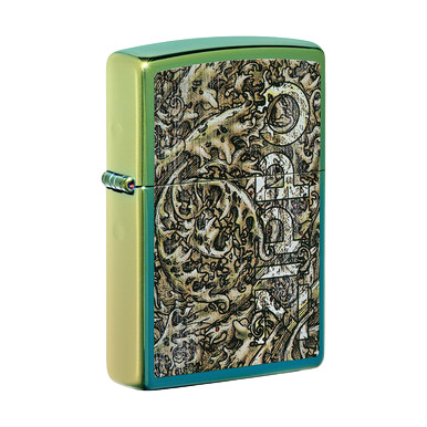 Zippo Lighter Green Earth High Polish Teal View 1