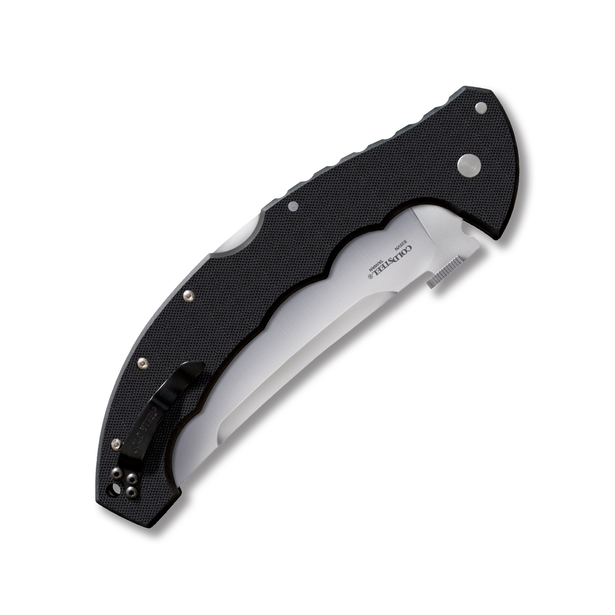 Cold Steel Talwar Folding Knife 5.5in Serrated Satin Straight Back CS21TBXS View 2