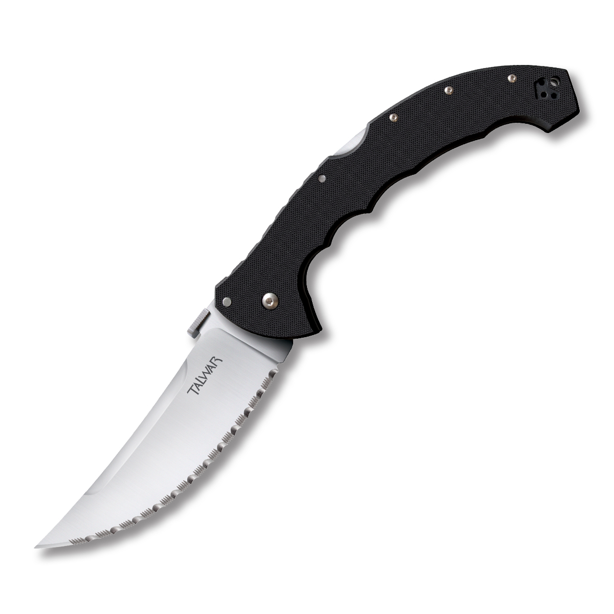 Cold Steel Talwar Folding Knife 5.5in Serrated Satin Straight Back CS21TBXS View 1