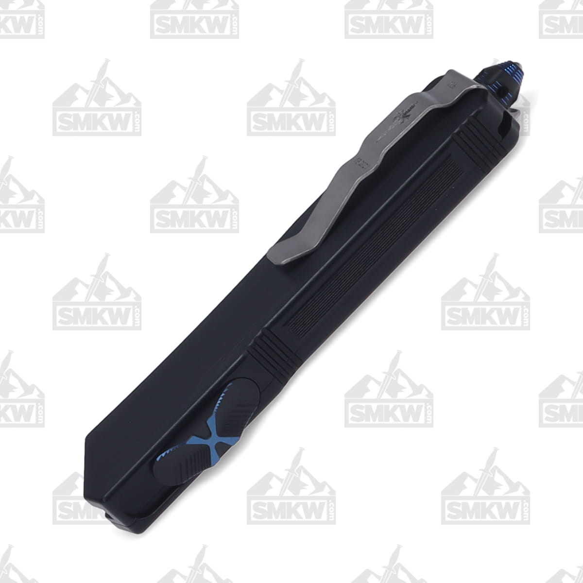 Marfione Custom Scarab II OTF Automatic Knife Two-Tone Stonewash M390/Hefted Black Aluminum AUMT378MCKBL View 6
