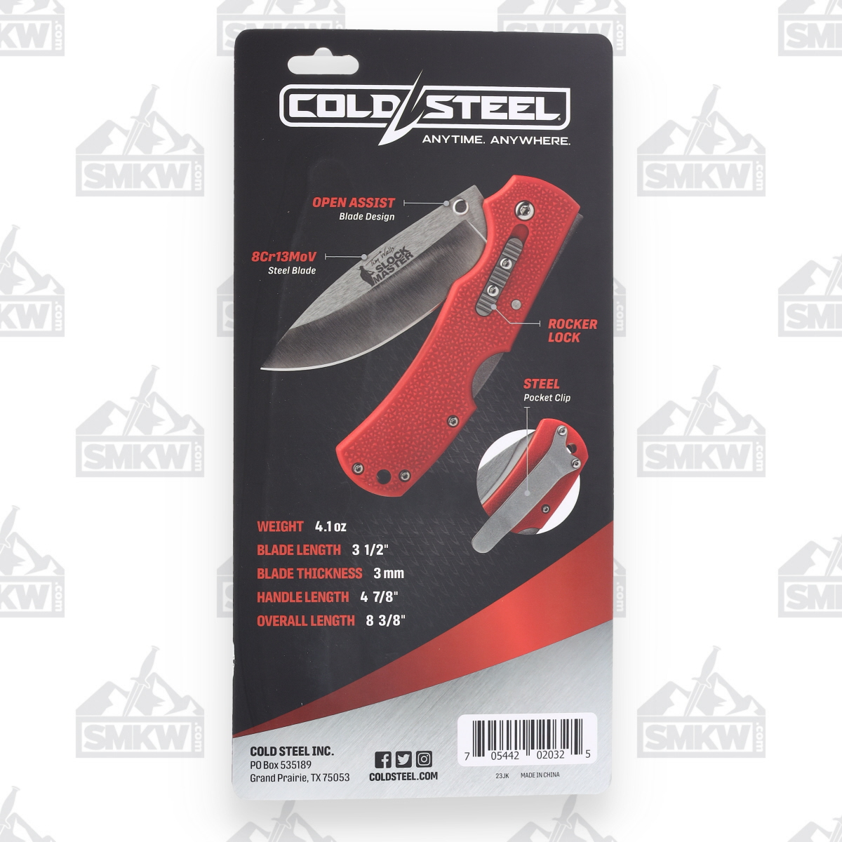 Cold Steel Double Safe Hunter Slock Master Red 3.5in Plain Satin Drop Point CS23JK View 11