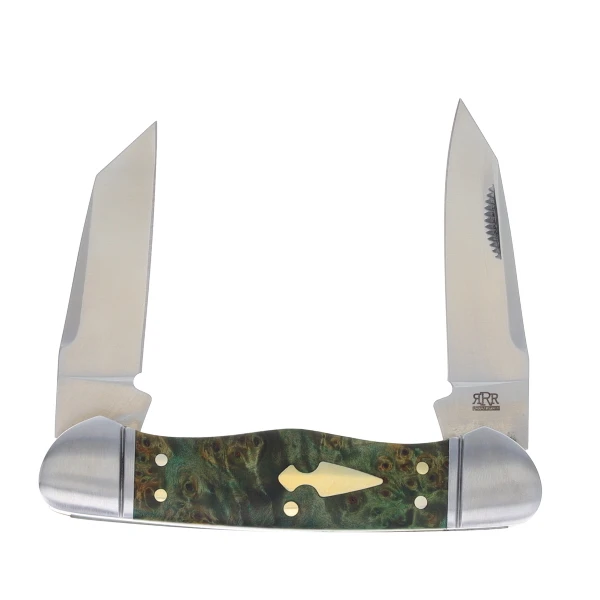 Rough Ryder Reserve Green Stabilized Oak Kayak Folding Knife RRR018 View 1