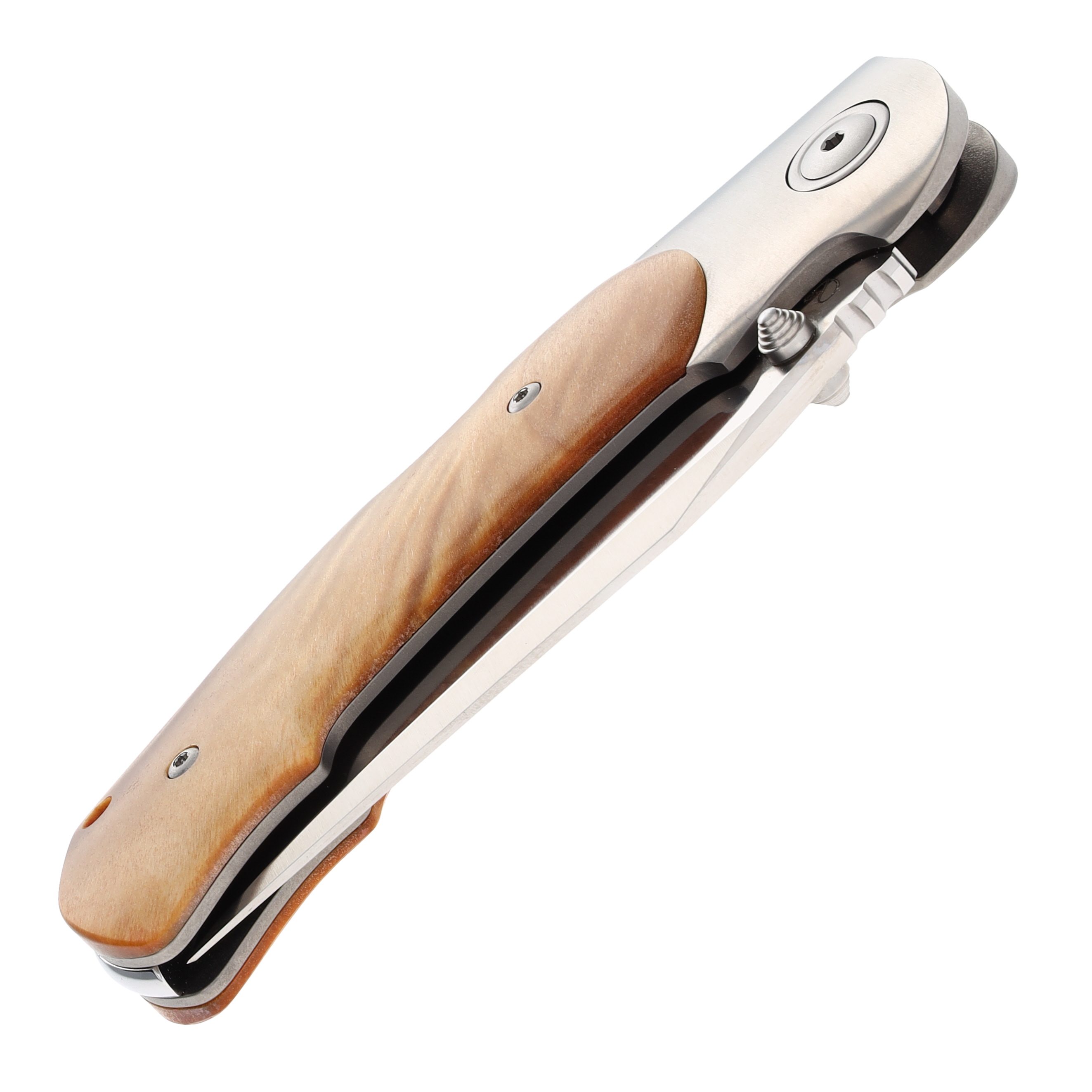 Viper Turn Flamed Poplar Wood Folding 3.22In. M390 Clip Point V5986PI View 7