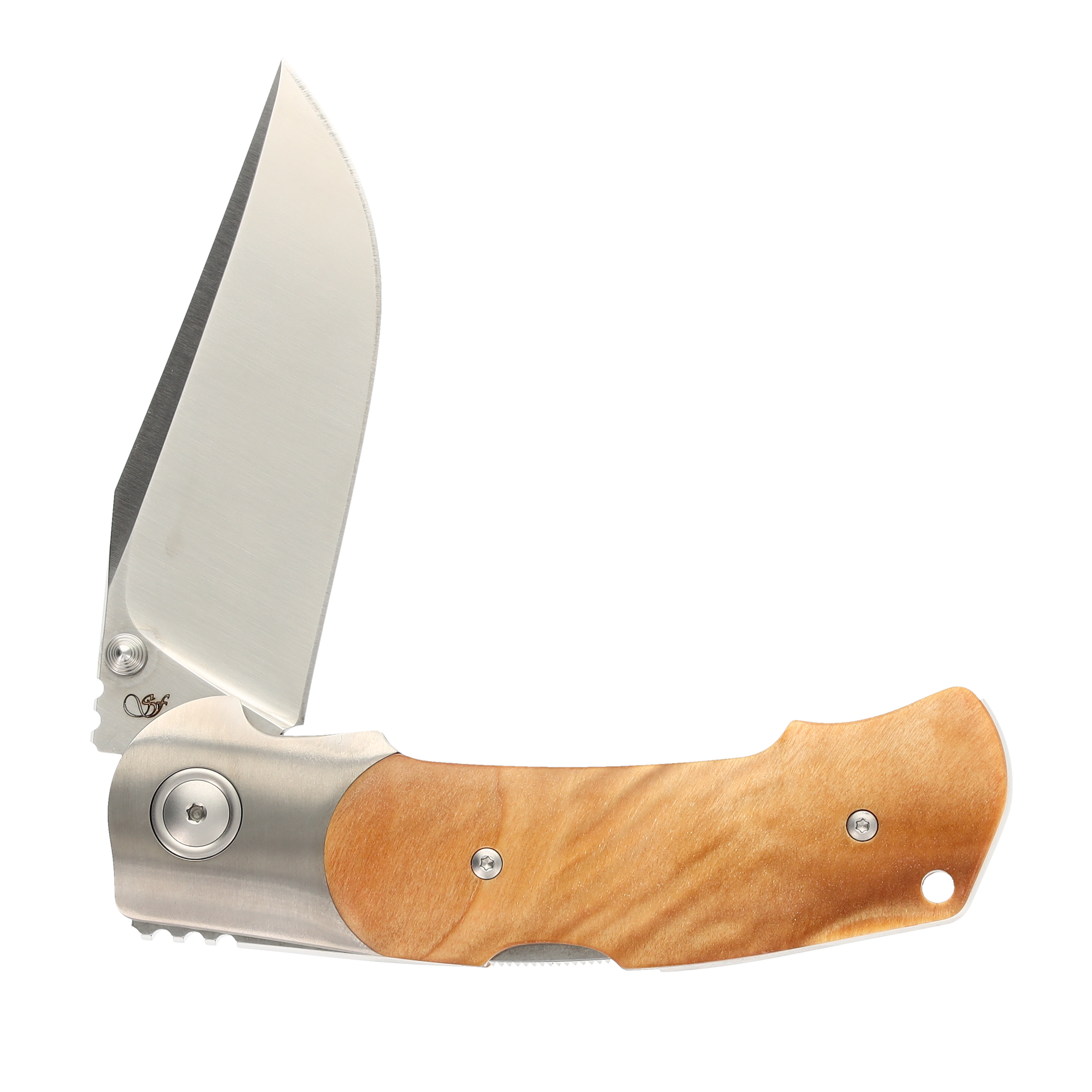 Viper Turn Flamed Poplar Wood Folding 3.22In. M390 Clip Point V5986PI View 4