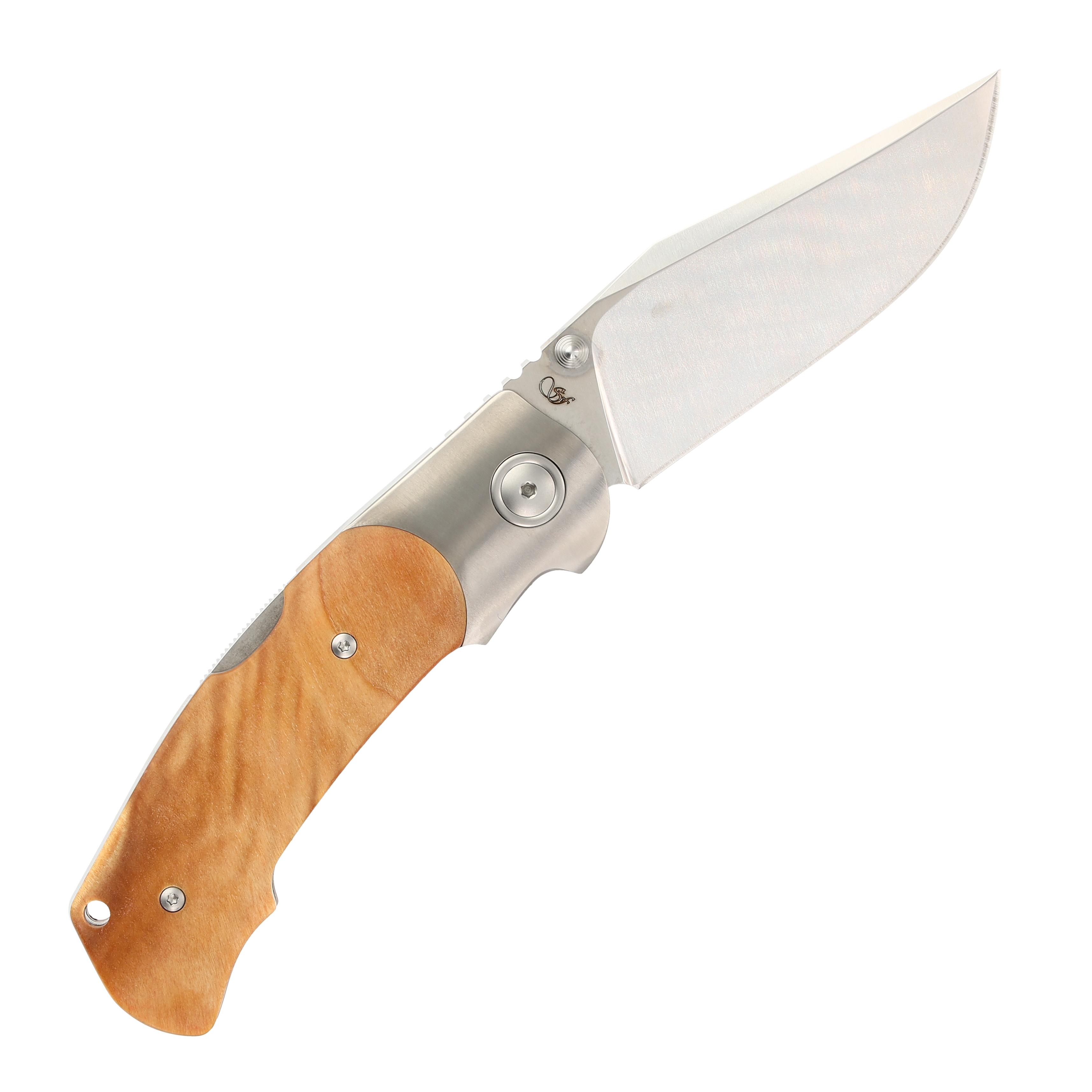 Viper Turn Flamed Poplar Wood Folding 3.22In. M390 Clip Point V5986PI View 2