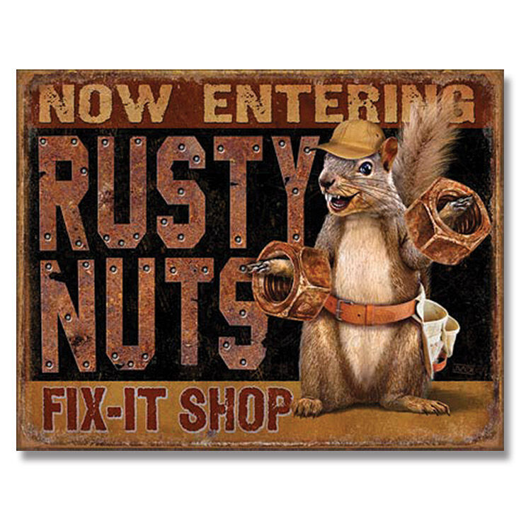 Rusty Nuts Fix-It Shop Tin Sign SG1989 View 1