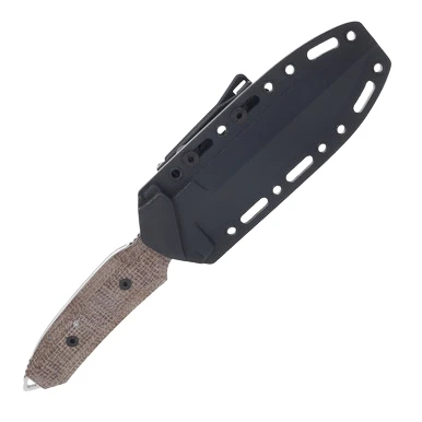Viper Fearless Fixed Blade Knife Sleipner/Brown Canvas Burlap Micarta View 4