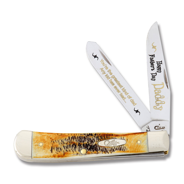 Case XX Happy Father's Day 6.5 BoneStag Trapper Limited Edition Folding Knife CA65HFDD View 2