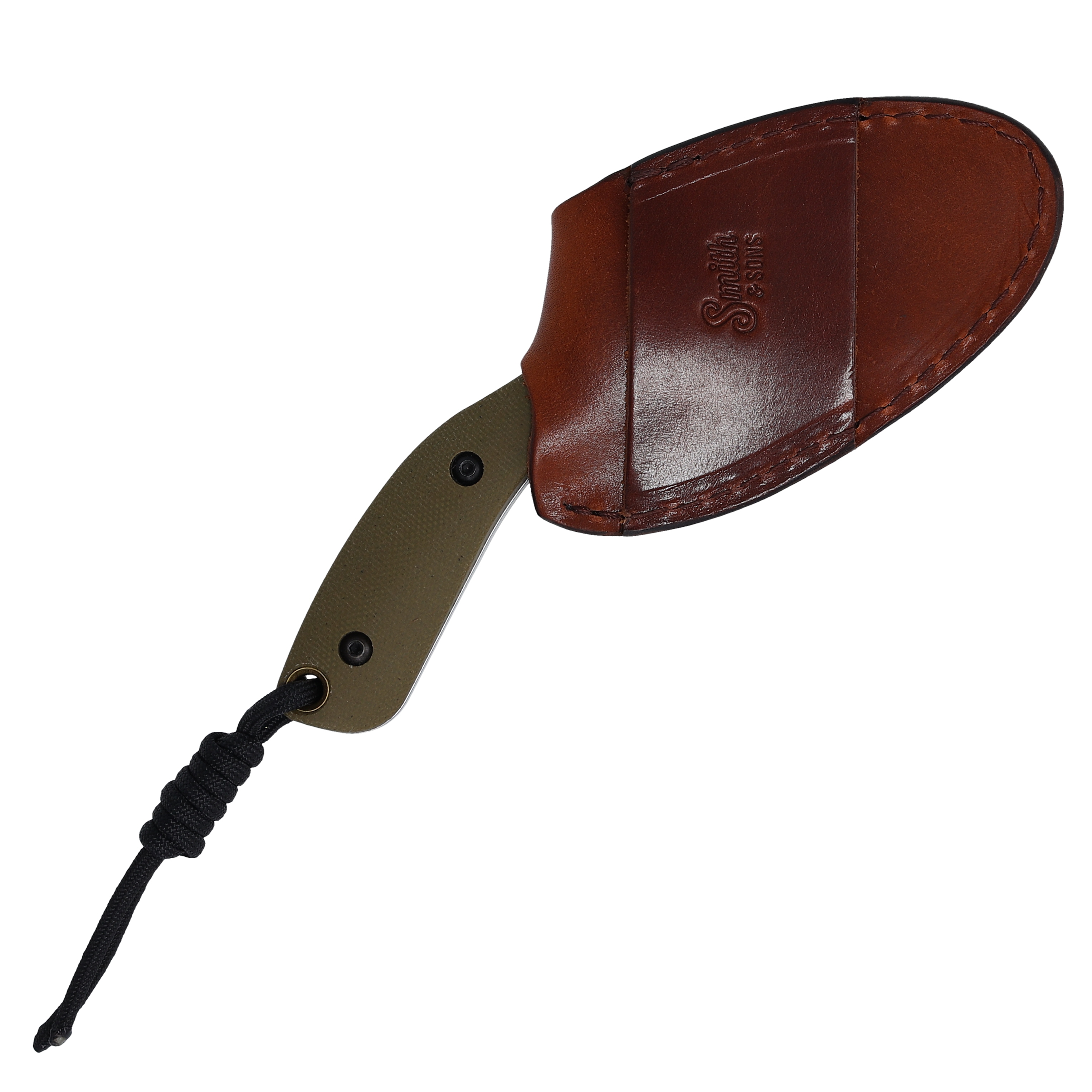 Smith & Sons Apex Fixed Blade Knife OD Green Micarta 2.87in Plain Satin SM034103 View 6