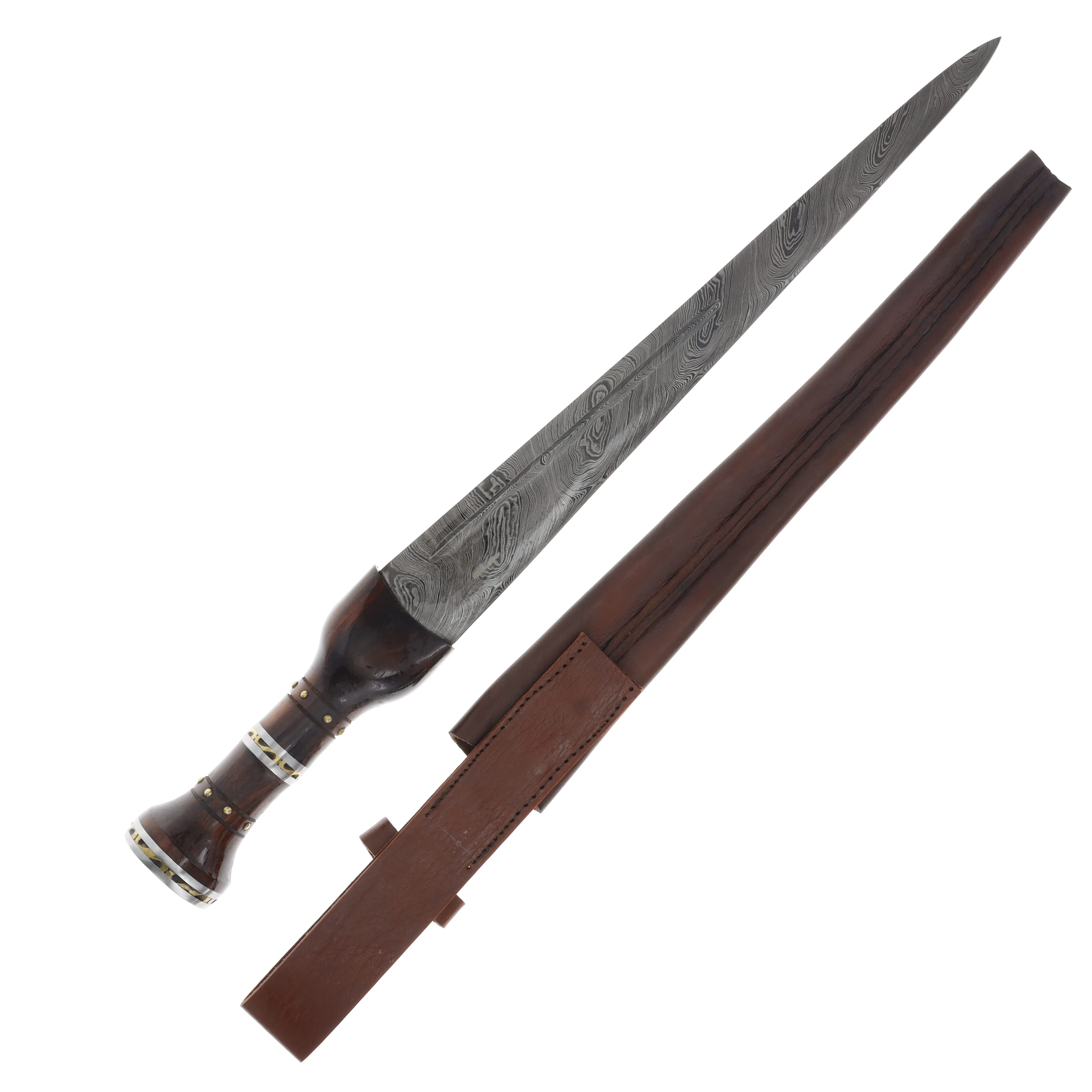 Rite Edge Exotic Scottish Dirk Wood 13.75 Inch Damascus Dagger DM1060 View 2