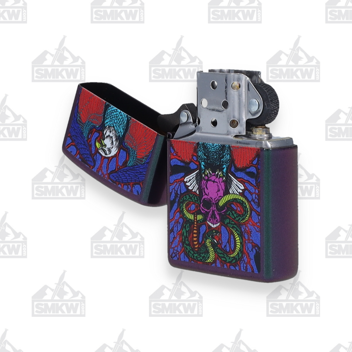 Zippo Lighter Eagle Snake and Skull Iridescent ZP49600 View 10