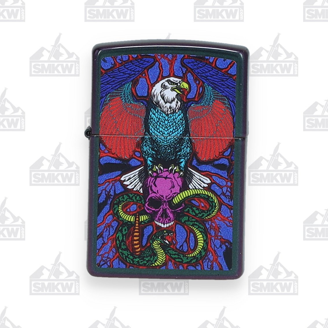 Zippo Lighter Eagle Snake and Skull Iridescent ZP49600 View 1