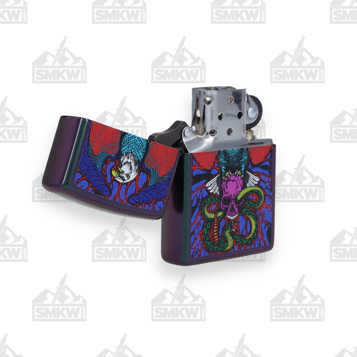 Zippo Lighter Eagle Snake and Skull Iridescent ZP49600 View 12