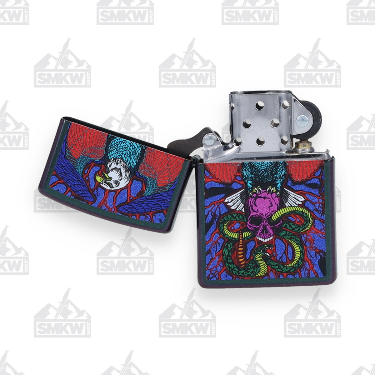 Zippo Lighter Eagle Snake and Skull Iridescent ZP49600 View 9