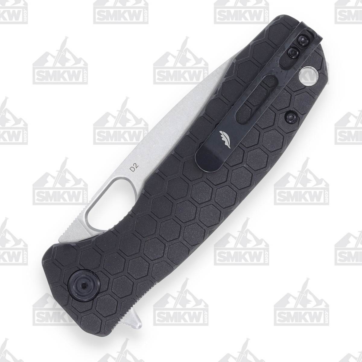 Honey Badger Large Drop Point Limited Edition Knife Black 3.63in Stonewash Blade HB1286 View 6