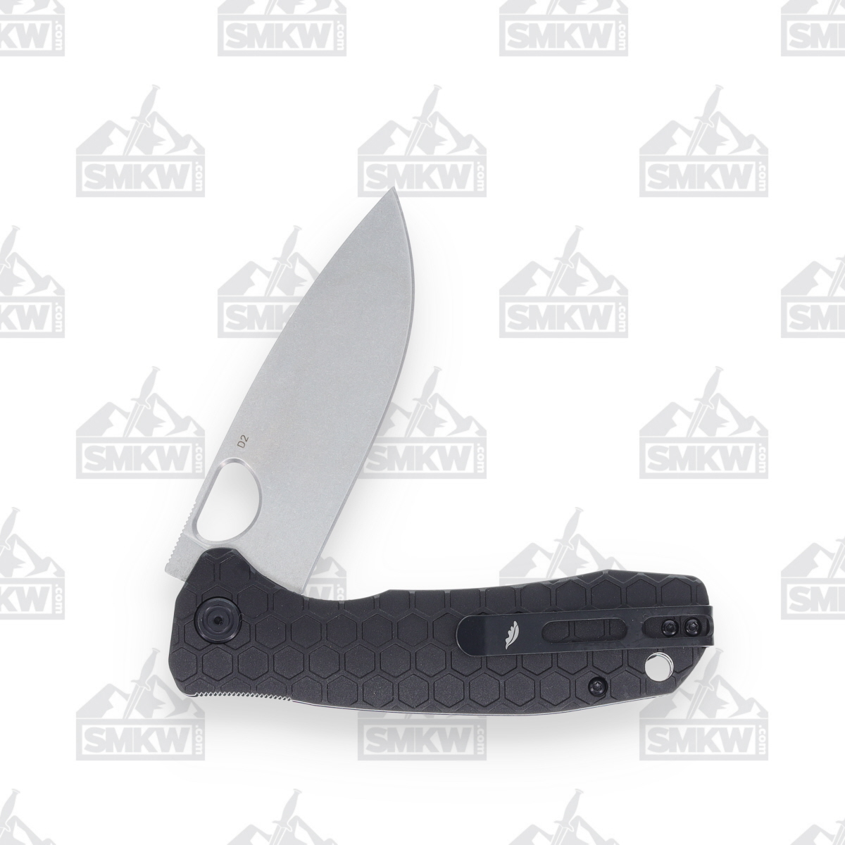 Honey Badger Large Drop Point Limited Edition Knife Black 3.63in Stonewash Blade HB1286 View 4