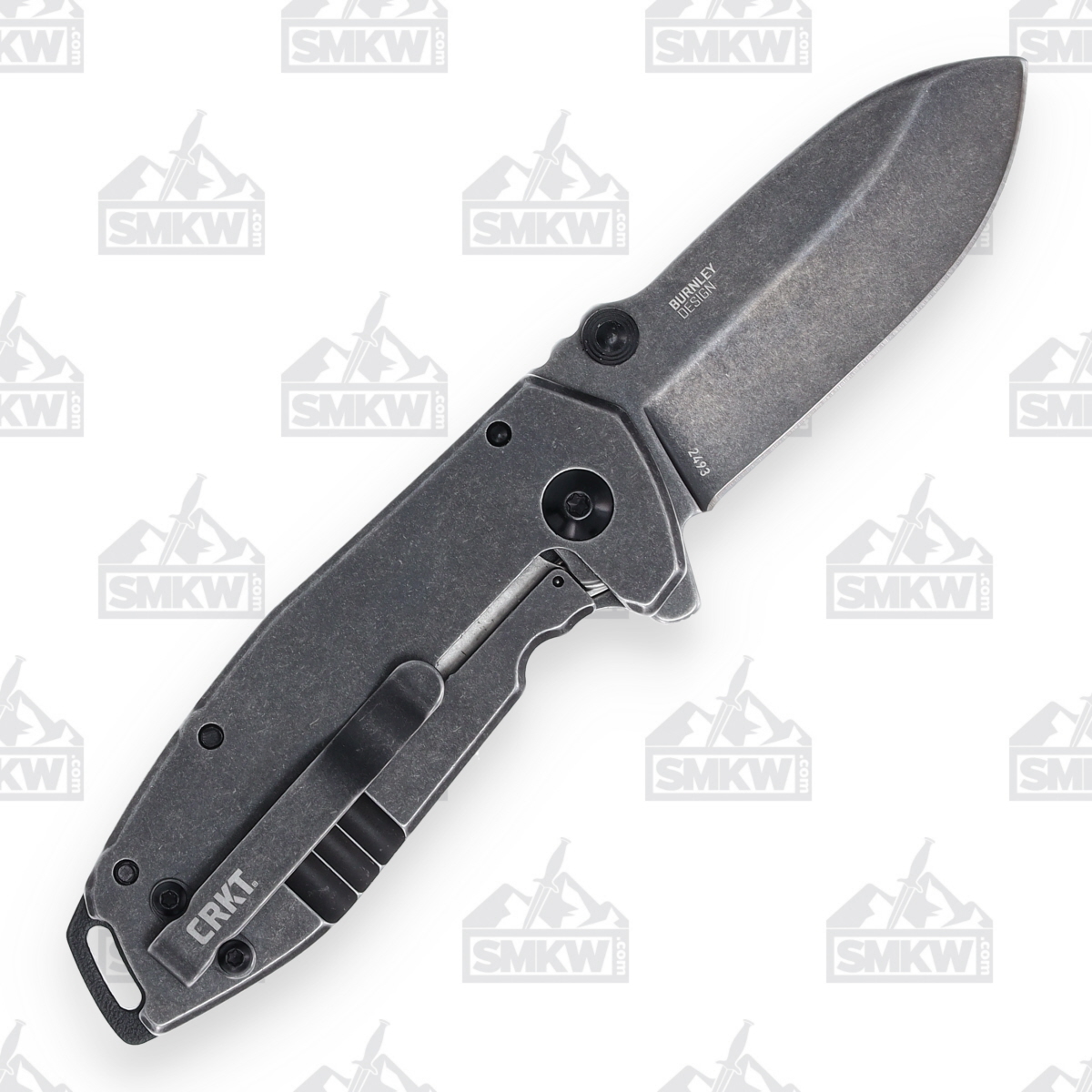 CRKT Squid Assisted 2.37 Inch Plain Black Stonewash Drop Point CR2493 View 3