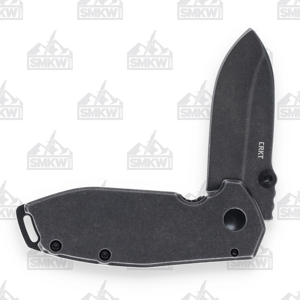 CRKT Squid Assisted 2.37 Inch Plain Black Stonewash Drop Point CR2493 View 4