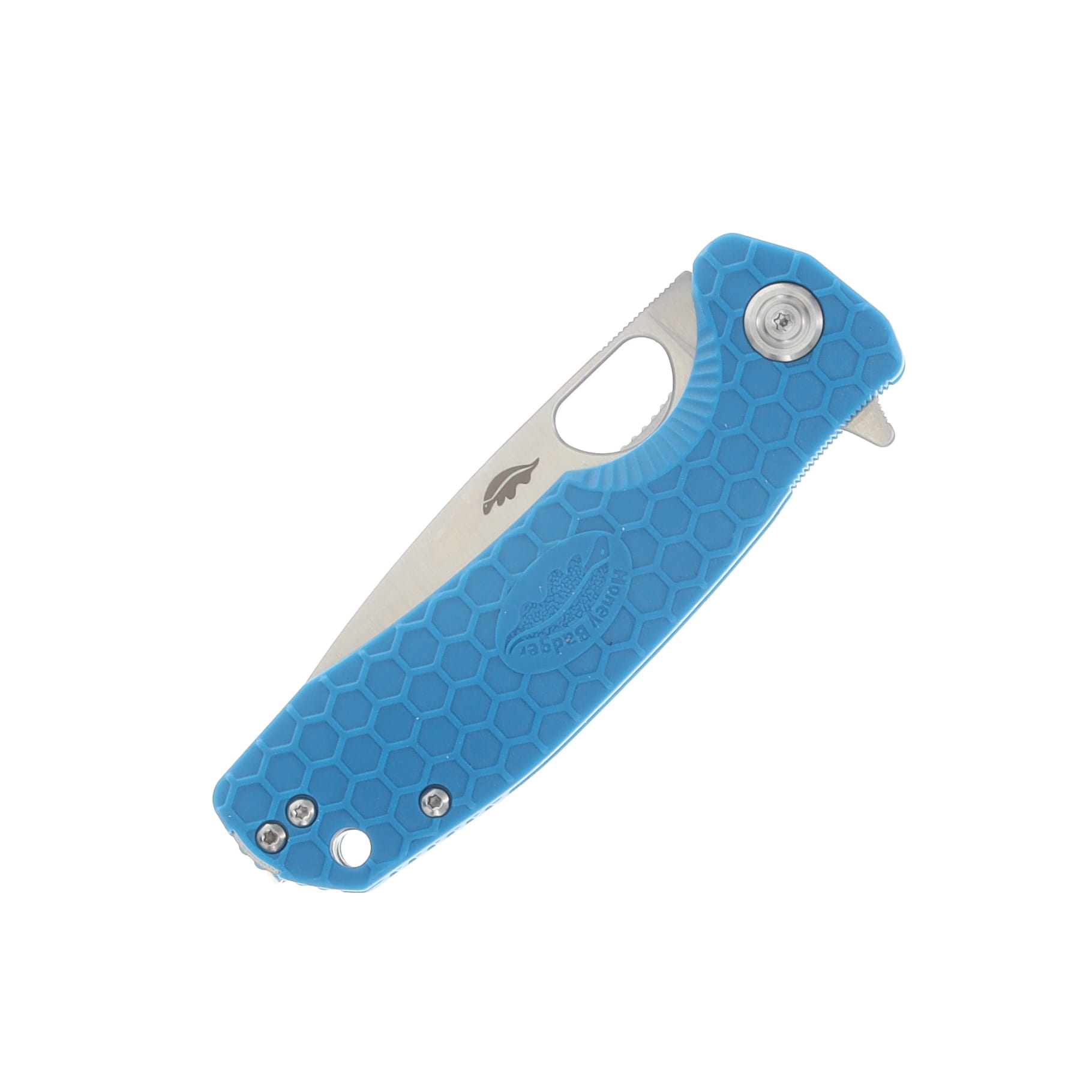 Honey Badger Medium Drop Point Folding Knife Blue 3.19in Plain Satin Blade HB1058 View 6