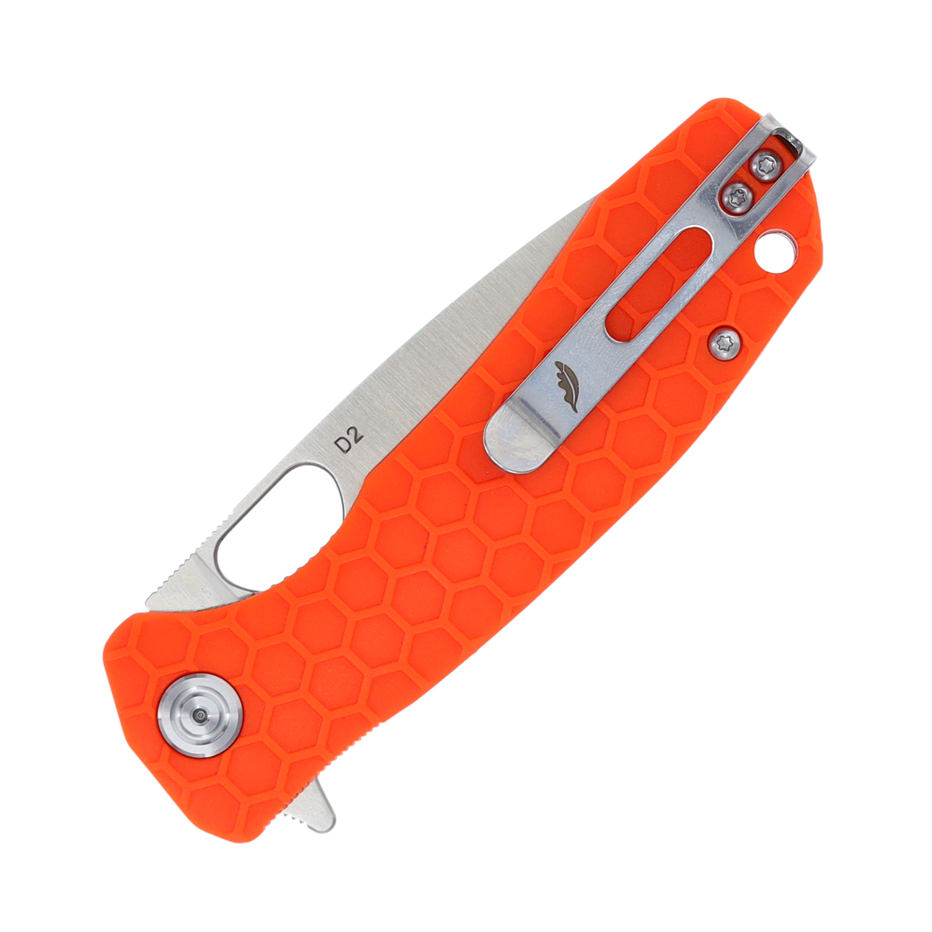 Honey Badger Medium Drop Point Knife-D2 Steel Orange Folding 3.19In HB1060 View 6