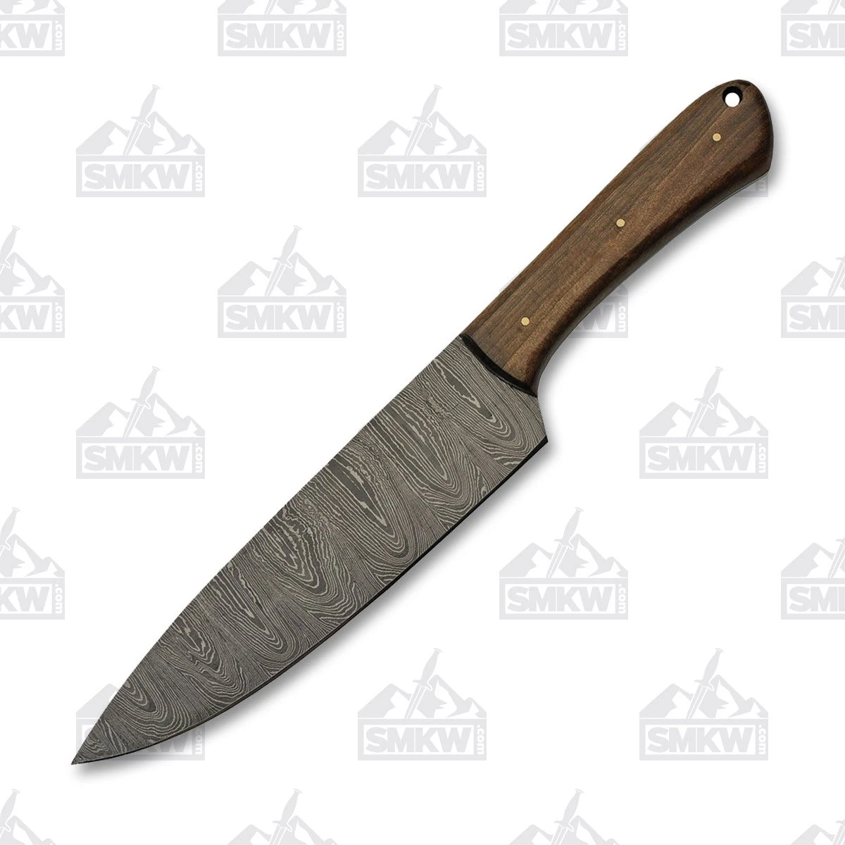 Szco 12 Inch Walnut Wood Damascus Fixed Blade Kitchen Knife DM1279 View 1