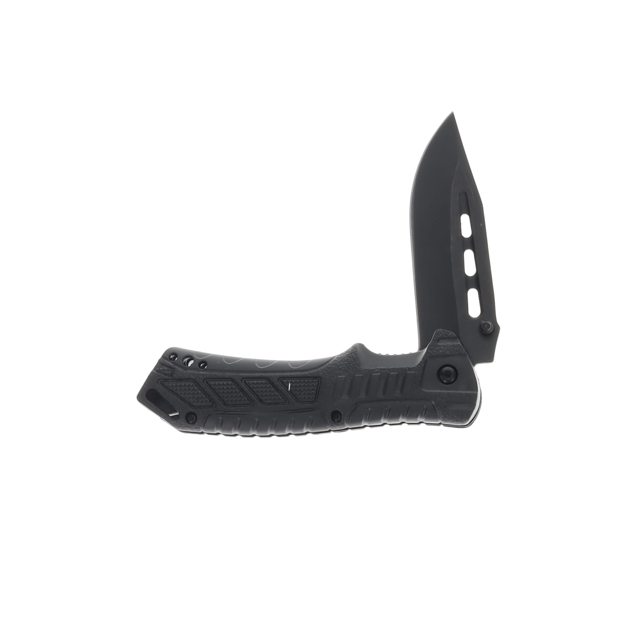 Black Streak Folding Knife with Firestarter and Whistle 300524 View 3
