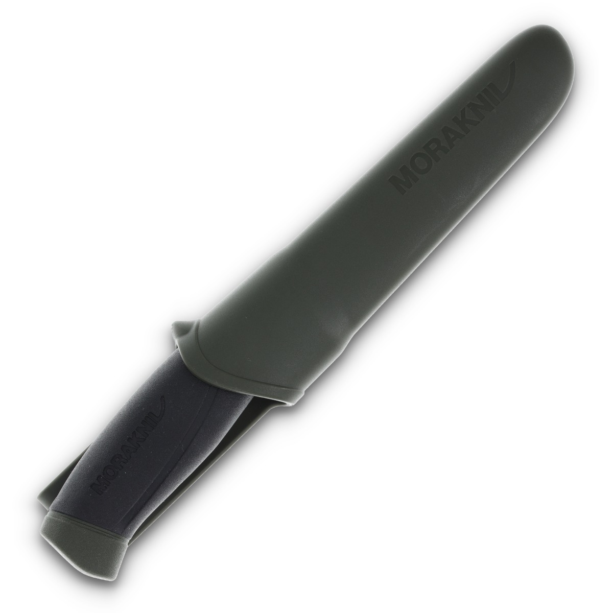 Morakniv Companion Fixed Blade Knife Black and Military Green 4.1in Clip Point FS11827 View 5