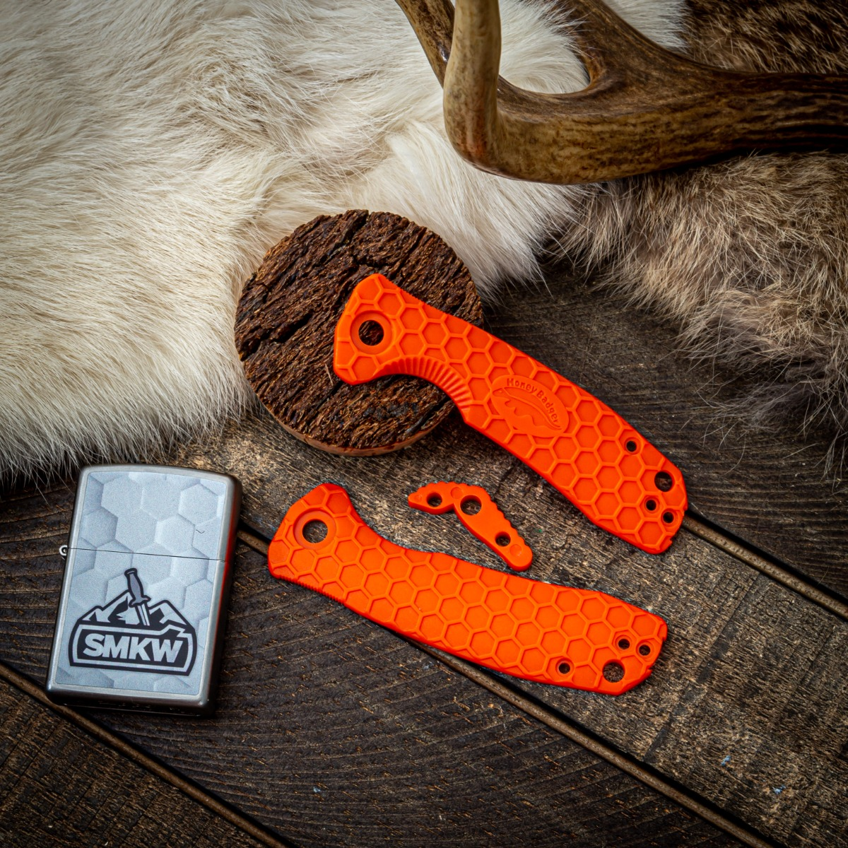Honey Badger Small Honeycomb FRN Orange Handle Set With Backspace HB5037 View 7
