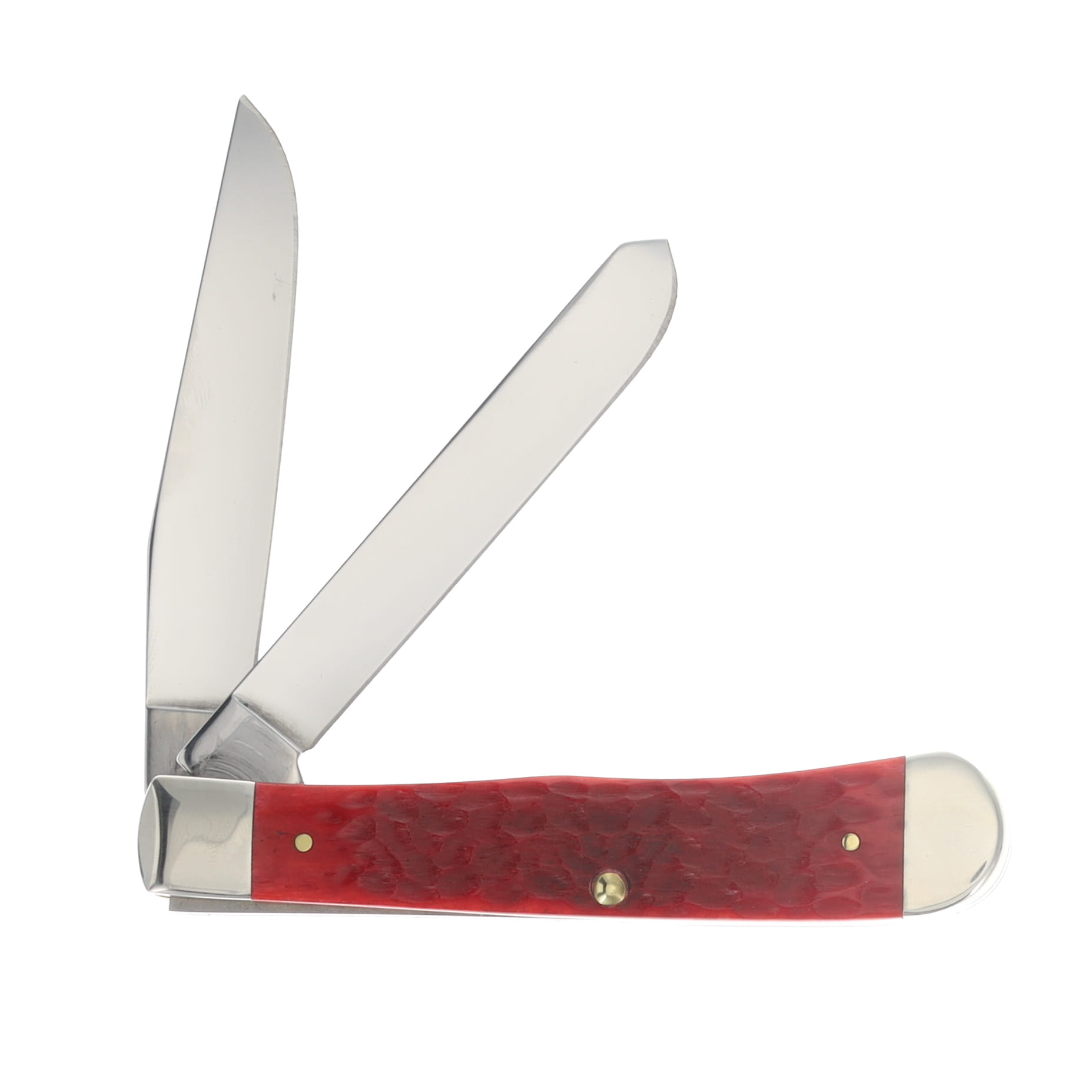 Case XX Red Jigged Bone Volunteer Firefighter Trapper Folding Knife with Collector's Tin CATVFF View 3
