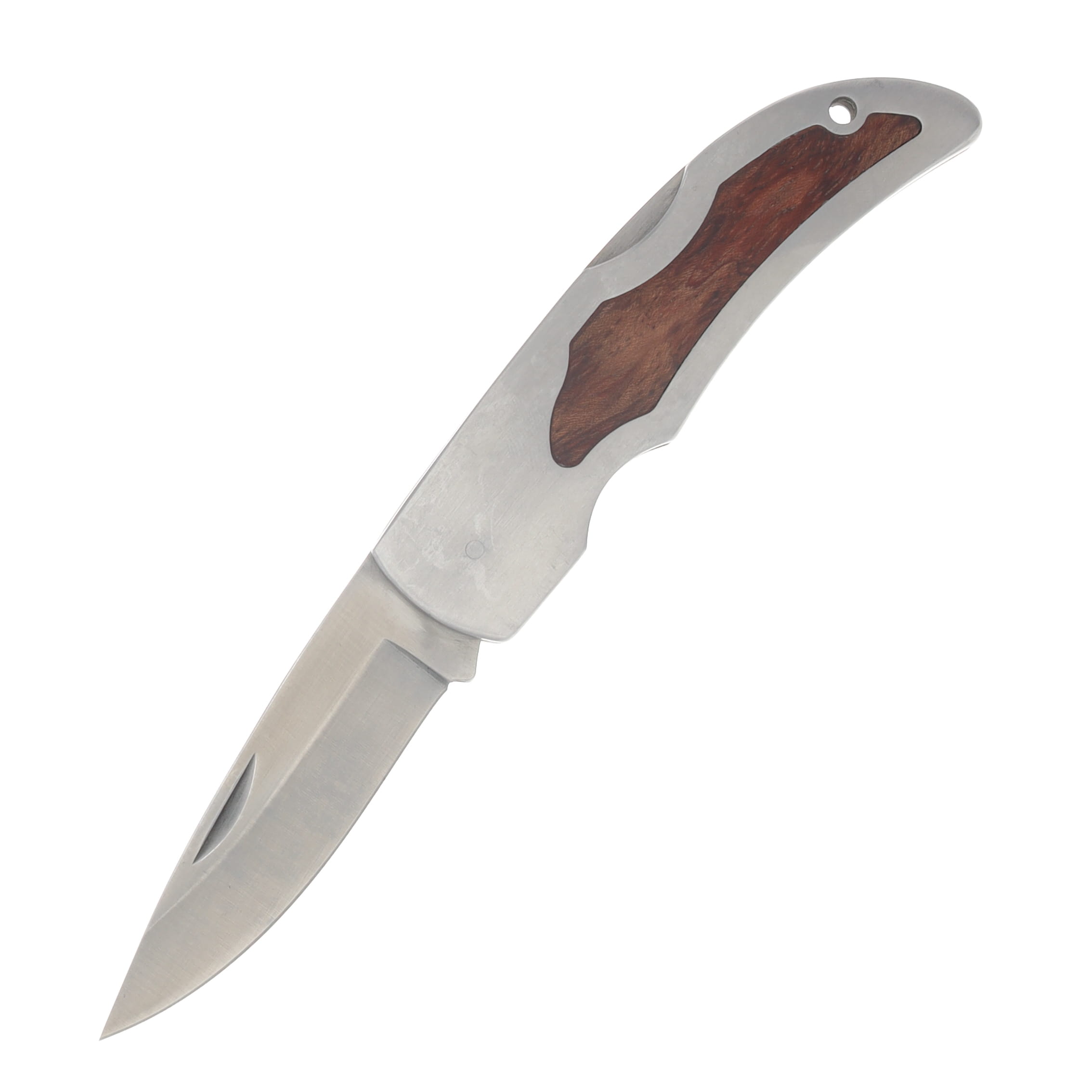 Steel Frame Folding Knife Wood Inlay 211542 View 1