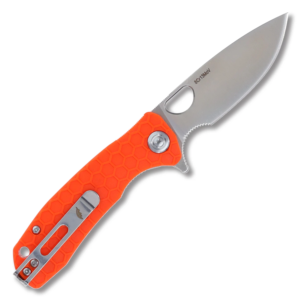 Honey Badger Small Drop Point Folding Knife 8CR13MoV/Orange HB1035 View 2