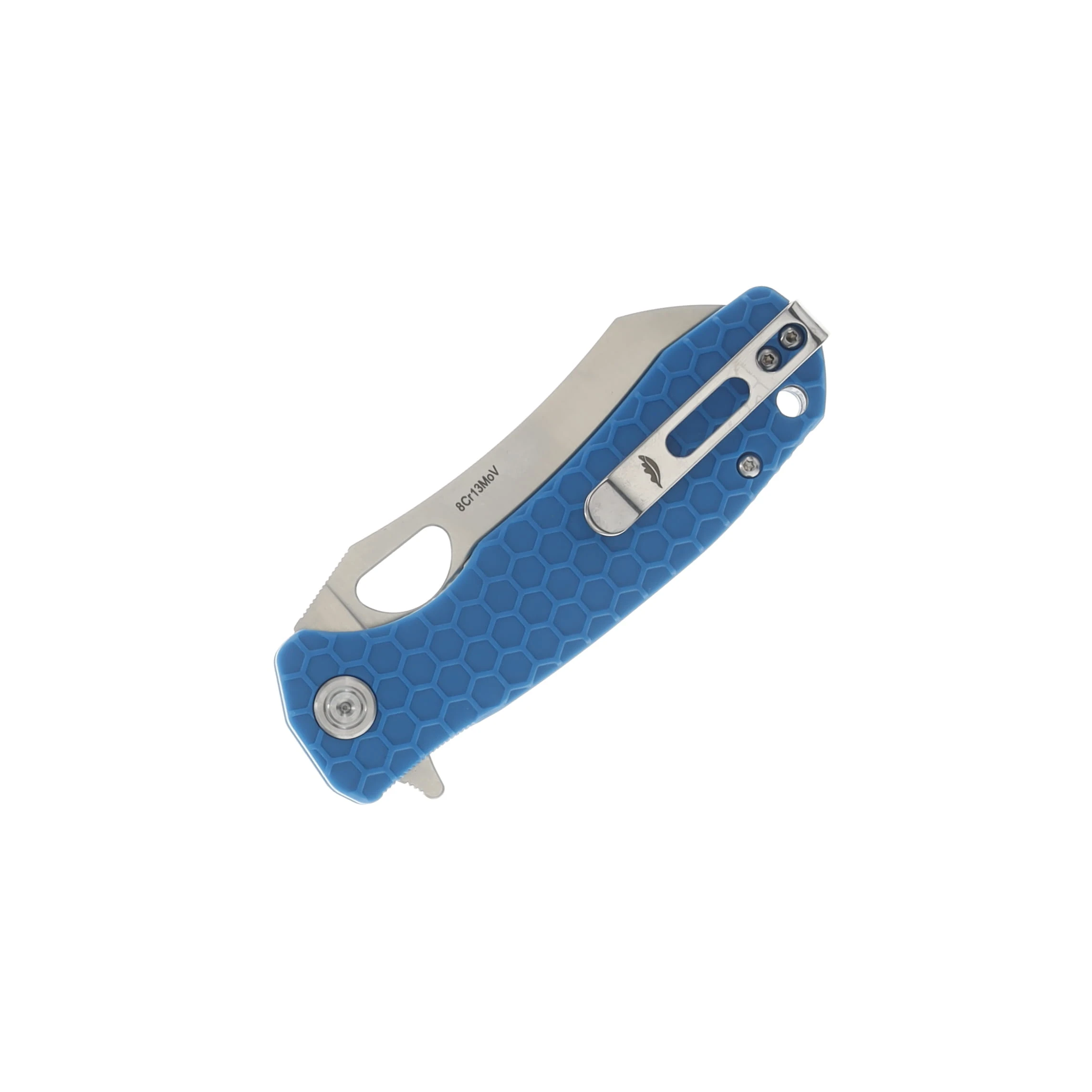 Honey Badger Knives Medium Wharncleaver Blue Folding Knife 3.19in Satin Blade HB1041 View 3