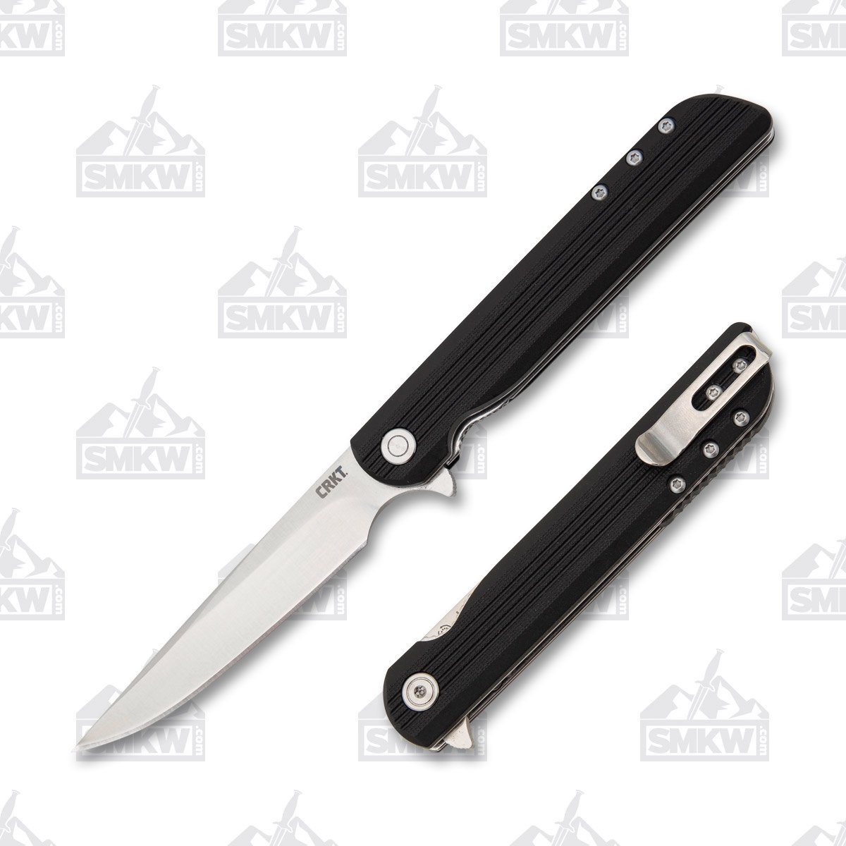 CRKT LCK Plus Large 3.62" Satin 8Cr13MoV Drop Point Black GRN CR3810 View 1