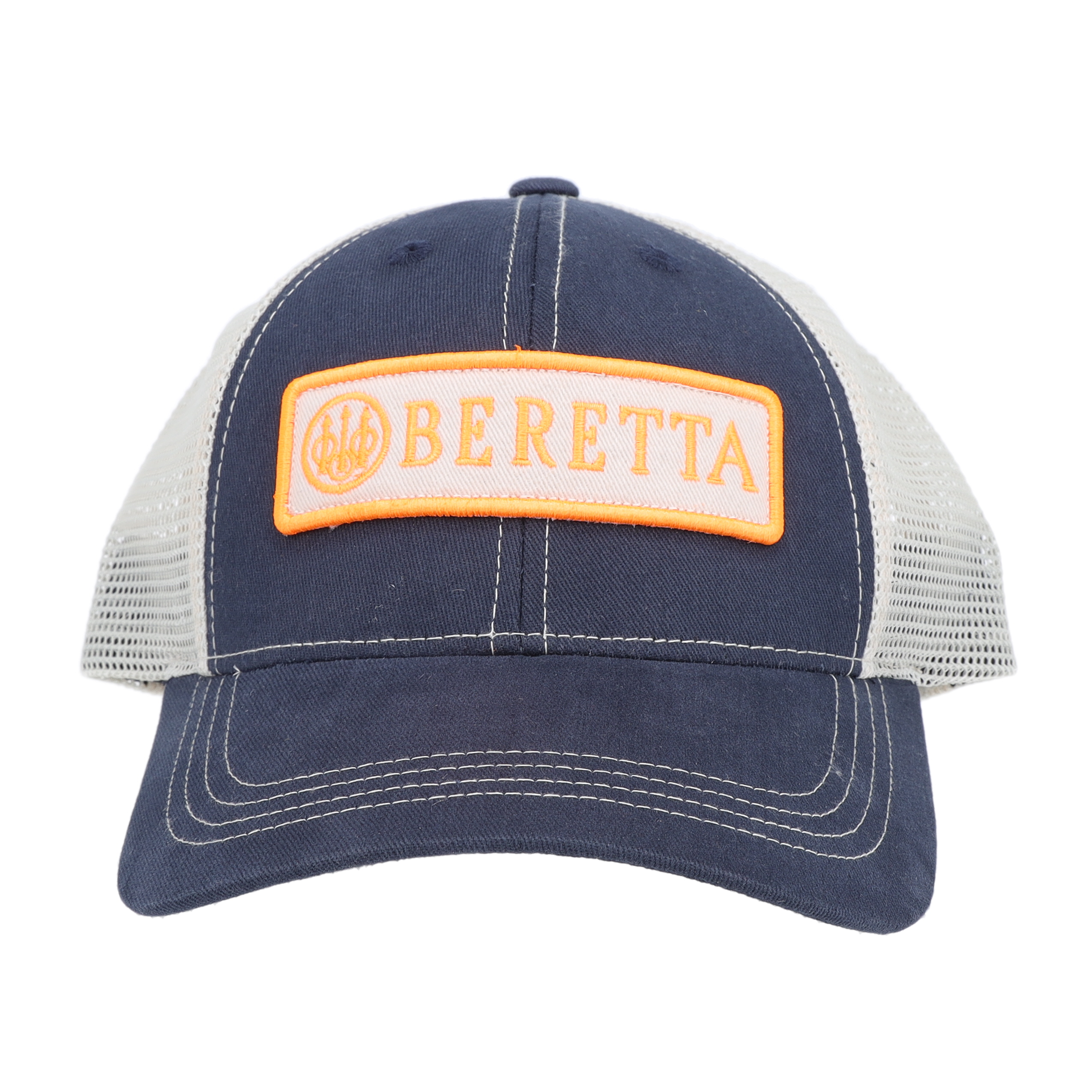 Beretta Patch Trucker Hat Orange Navy Mens One Size BER6600530 View 2