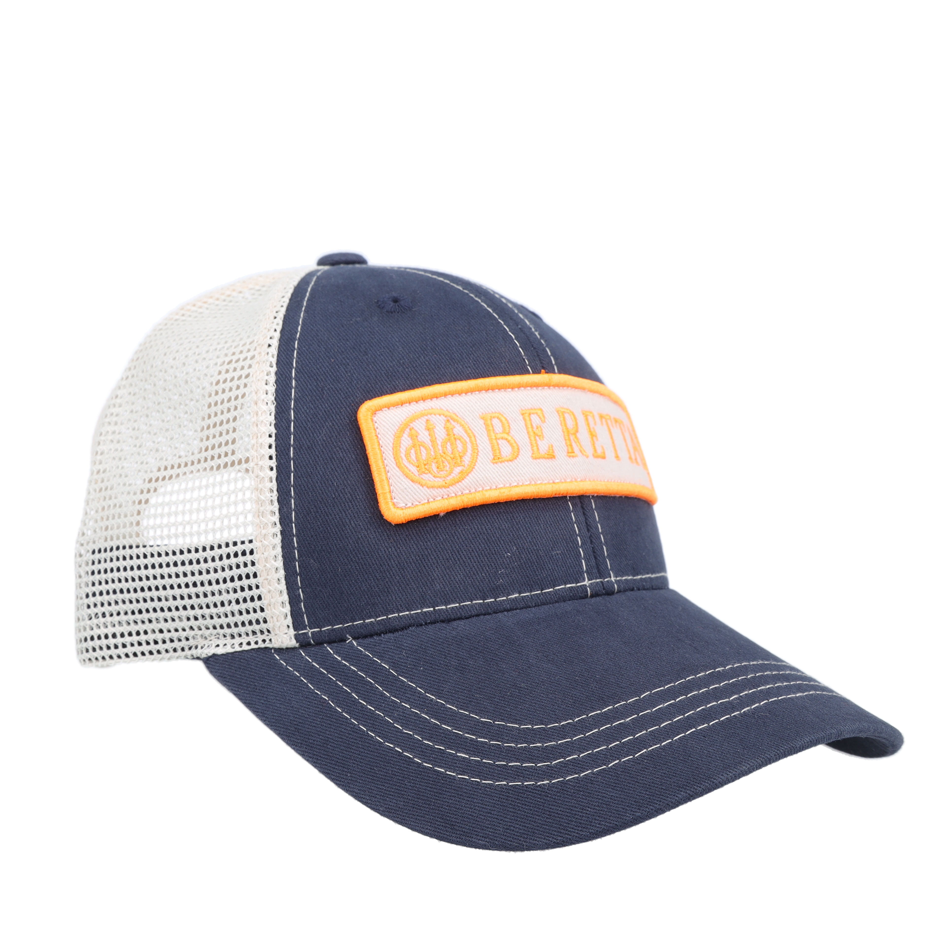 Beretta Patch Trucker Hat Orange Navy Mens One Size BER6600530 View 4