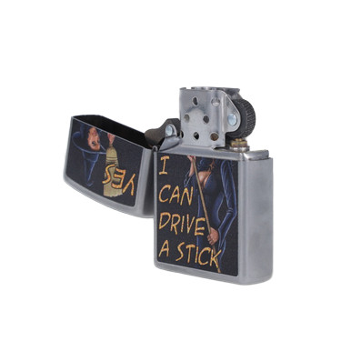 Zippo Drive a Stick Satin Chrome Halloween Lighter View 11