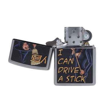 Zippo Drive a Stick Satin Chrome Halloween Lighter View 10