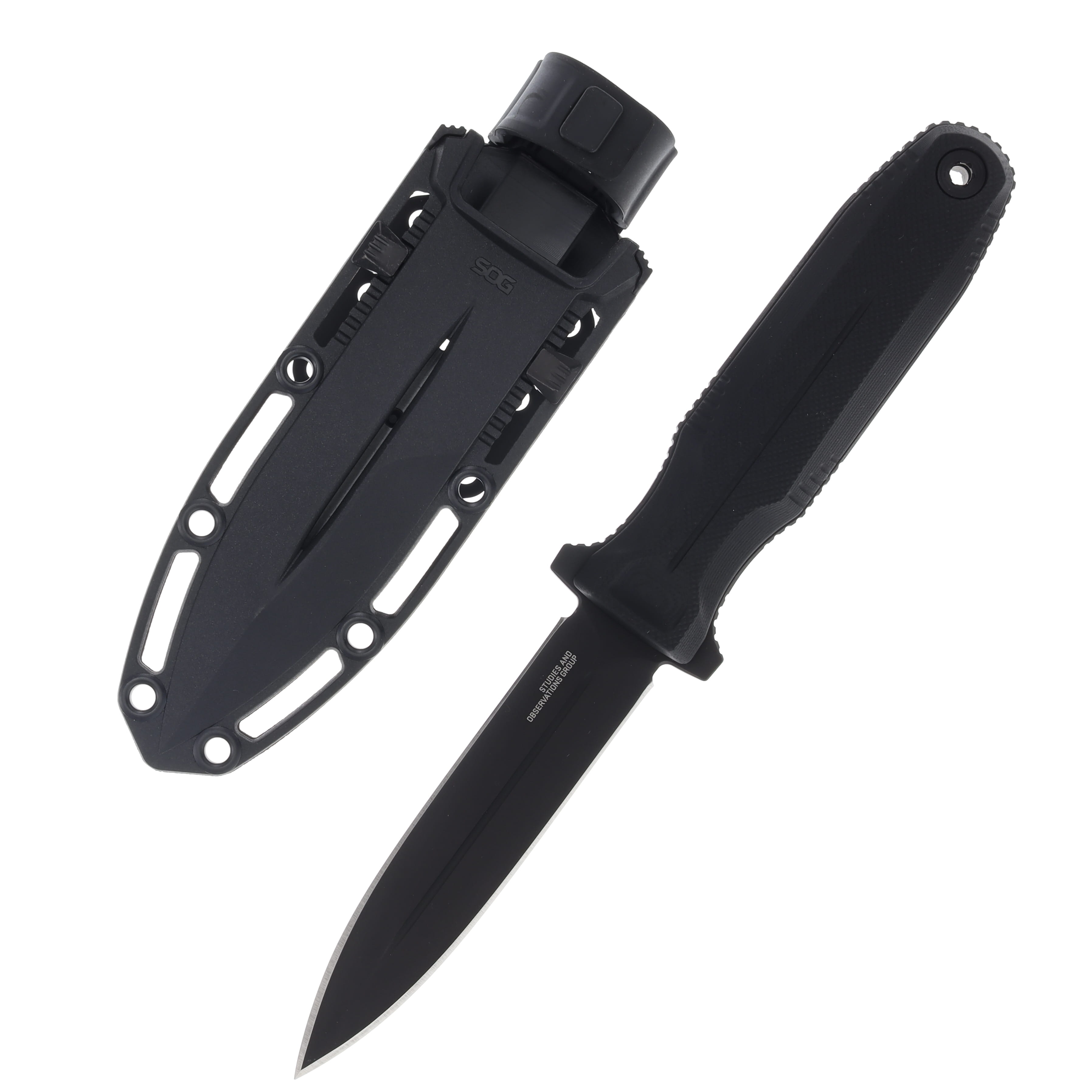SOG Knives Pentagon FX Blackout Fixed Blade 4.77in Double Edge Dagger 17610157 View 1