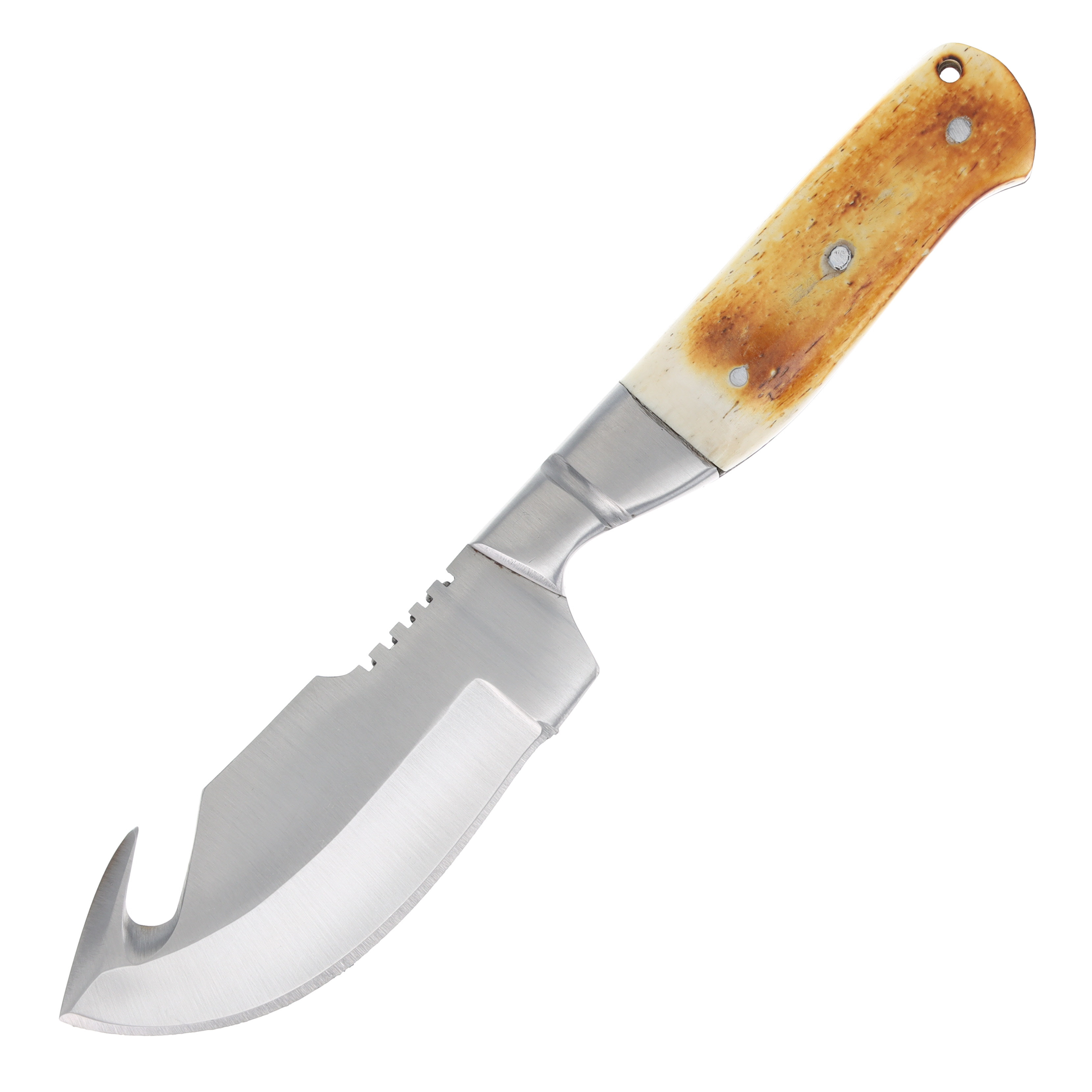 Frost Chipaway Torched Bone Guthook Fixed Blade Knife FRCW982TB View 3