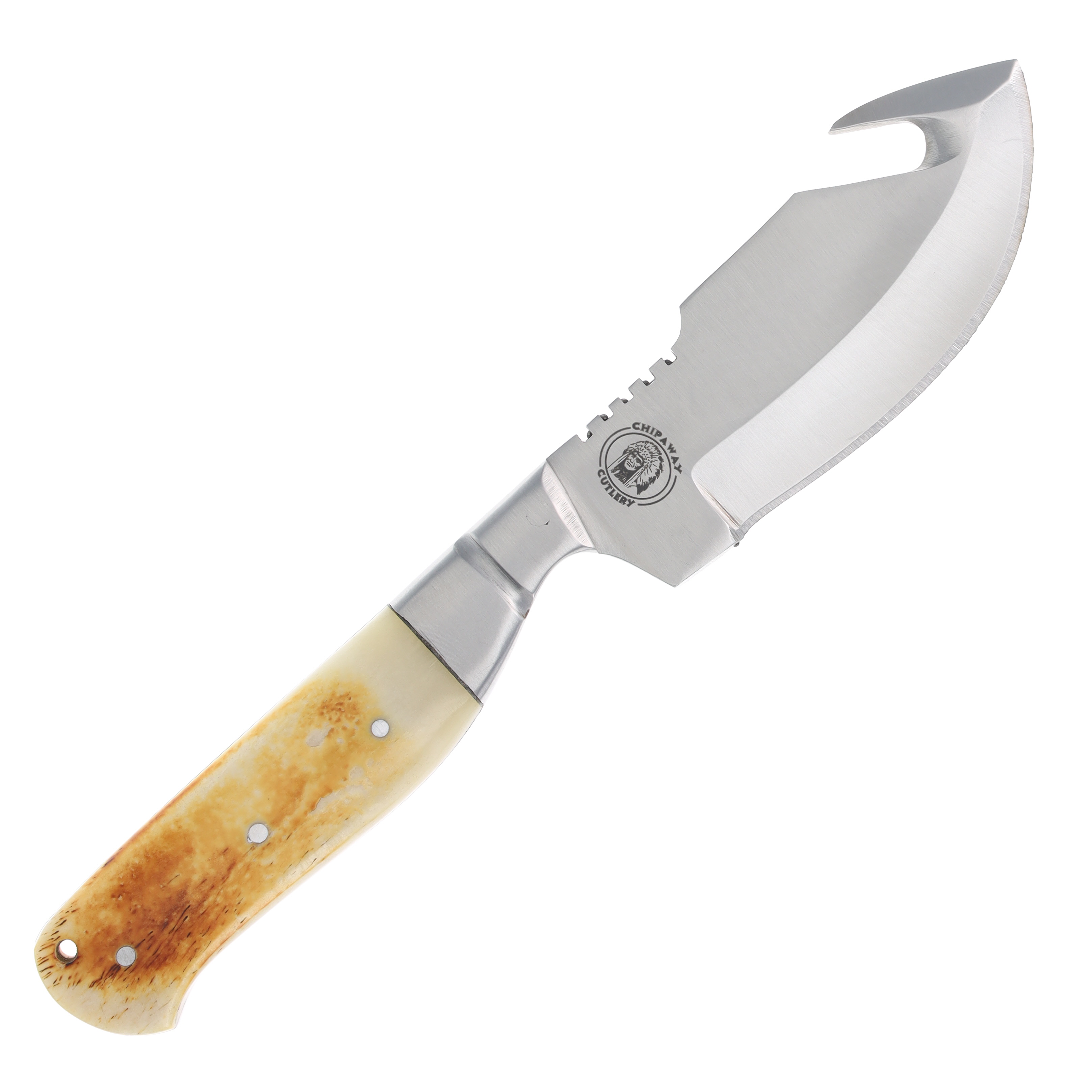 Frost Chipaway Torched Bone Guthook Fixed Blade Knife FRCW982TB View 4