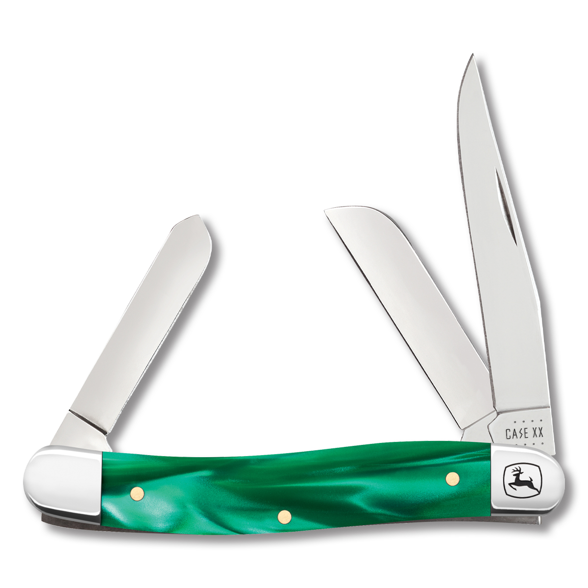 Case XX John Deere Green Kirinite Medium Stockman Folding Knife CA15776 View 1