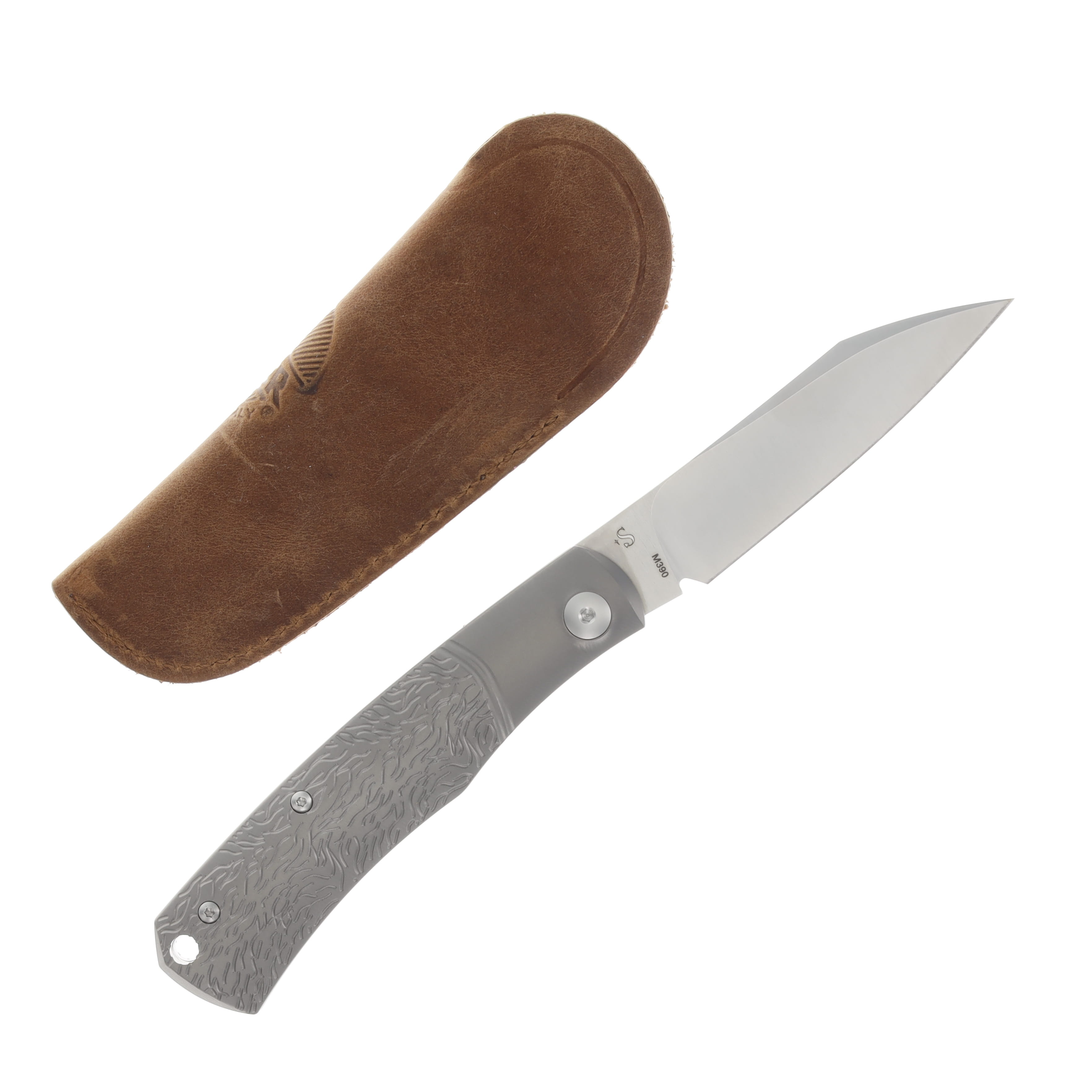 Viper Knives Hug Folding Knife Titanium Wolf Fur 3.125in Satin Blade V5990TIW View 2