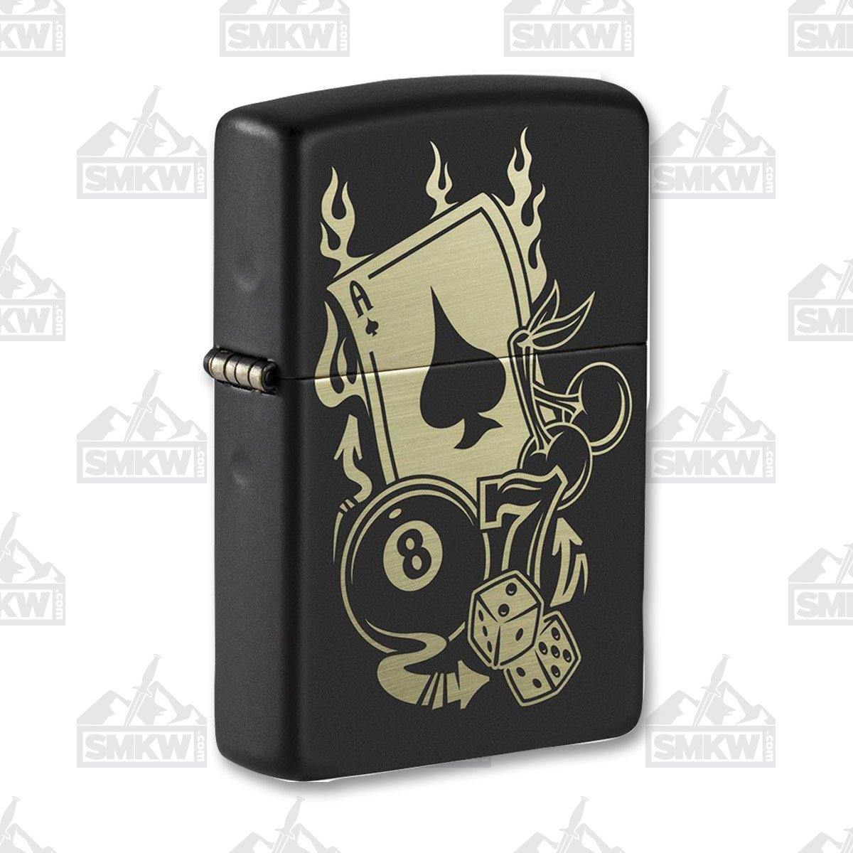 Zippo Lighter Luck Black Matte ZP49257 View 1